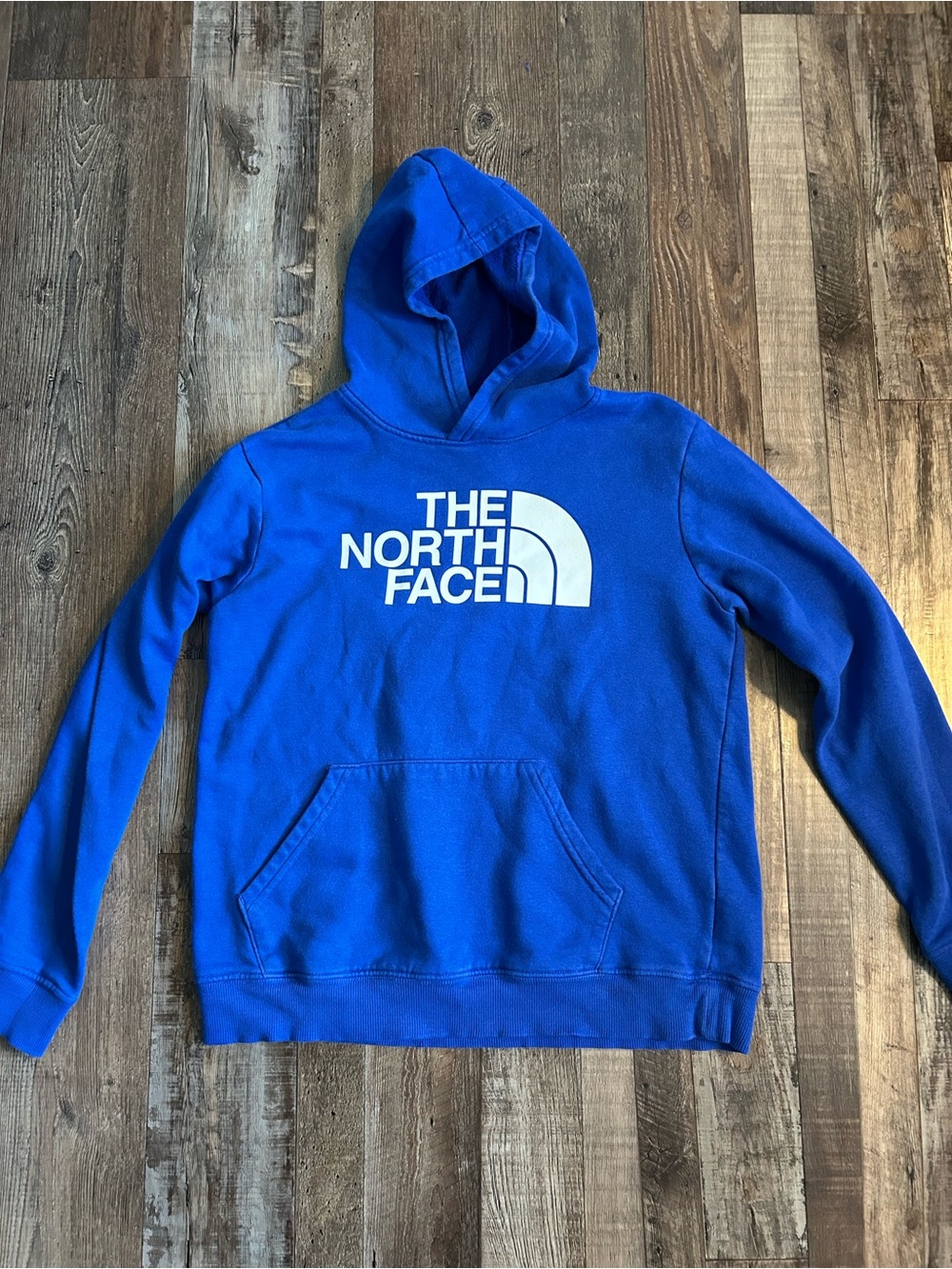 The North Face Royal Blue Pullover Hoodie with White Logo